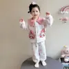 Nuevo conjunto de pijama de invierno cálido estilo princesa para niñas de forro polar de coral, con cárdigan y ropa de estar de franela para bebés