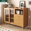 Gabinete de té estilo vintage, aparador de madera maciza, gabinete de almacenamiento pequeño para rincón de café, gabinete de almacenamiento para sala de estar y comedor