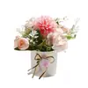 Brote de Té de Crisantemo Puro Bonsái Pequeño Flor Artificial Decoración del Hogar Adornos Pequeños de Escritorio Accesorios para Fotografía Planta Verde Artificial Planta en Maceta