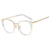 95559 gafas nuevas transfronterizas anti luz azul marco redondo tr90 gafas planas marco de patilla de resorte cómodo para mujer gafas para miopía