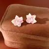 Aretes de Tachuela Flor de Zirconia con Goteo de Aceite Aguja Plateada, Accesorios Estilo Festivo, Aretes Dulces Estilo Pastoral, Aretes de Lujo Ligero de Alta Gama