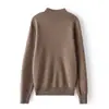 Suéter de Cachemira de una Línea Listo para Usar para Mujer de Cuello Alto Medio Otoño e Invierno Suéter Cálido de Lana Tejida Camisa Base de Manga Larga sin Costuras Ropa Interior