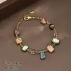 Pulseira de Pedra Natural Duobao para Mulheres, Design de Nicho de Luxo Leve, Joias com Contas de Cristal, Pulseira de Alta Qualidade Novo Estilo Outono e Inverno