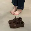 Sapatos Birkenstock Planos de Camurça e Lã de Cordeiro Novo Estilo Outono e Inverno 2025 Sapatos Casuais Quentes com Forro de Lã Sapatos de Lã e Algodão