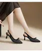 (Los artículos agotados no se pueden reponer) Zapatos de Moda de Lujo Ligero para Mujer, Zapatos de Salón Versátiles para el Trabajo, Malla Transpirable de Tacón Fino con Pedrería