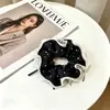 Goma de pelo scrunchie vintage versátil extragrande para adultos, elegante scrunchie floral para coleta