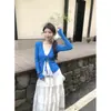 Cárdigan de punto con cuello en V y lazada Dopamine para mujer, Verano 2026, Delgado ajustado, Cubretop protector solar, Chaqueta corta