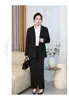 Tamanho Grande Terno terno Temperamento Slim-fit Outono e Inverno Manga Longa Roupas de Trabalho em Equipe Roupa de Trabalho para o Dia a Dia Roupa de Negócios Vestido Preto