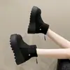 Botas de Nieve Cálidas Retro de Gamuza con Tacón Alto para Mujer 2026 Otoño e Invierno Nuevo Estilo Plataforma que Aumenta la Altura Zapatos de Algodón con Suela Gruesa Tendencia