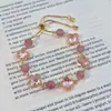 Pulsera Deslizante Exquisita de Flor de Cuatro Hojas de Cristal para Mujer, Lujo Accesible, Pulsera Elegante de Gama Alta, Accesorios Apilables, Joyería de Mano-