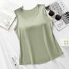 Ropa interior de verano talla grande chaleco ropa interior para mujer con almohadilla en el pecho tira base nuevo uso exterior copa fija sujetador integrado de espalda bonita ropa interior