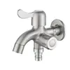 Grifo de Acero Inoxidable 304, Grifo de Lavadora de Apertura Rápida de 1/2 Pulgada, Caño Extendido, Grifo de Doble Uso con una Entrada y Dos Salidas