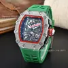 Reloj Richard con Forma de Barril Incrustado de Diamantes Luminoso Multifuncional para Hombre y Mujer Pantalla de Cuarzo Venta al por Mayor