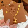 Tienda de Oro Mismo Estilo Oro Arena Antiguo Rotatorio Collar de Calabaza de Paz y Alegría Calabaza de la Fortuna Hueca Collar para Mujer Venta al por Mayor