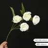 Flor Artificial Peonía de 4 Cabezas de un Solo Tallo Adorno Decoración Hogar Restaurante Atrezo Fotografía Flor Falsa Transfronteriza Peonía
