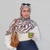 Serie de acuarela de Amazon transfronteriza Chal de poliéster satinado estilo étnico Bufanda para la cabeza de mujer étnica en stock
