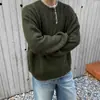 Suéter Retrô Estilo Americano com Gola Henry Masculino Moda Outono e Inverno Estilo Preguiçoso Suéter de Malha de Alta Qualidade Jaqueta Cleanfit
