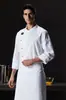 Uniforme de Chef Manga Larga Otoño e Invierno Ropa de Trabajo Hotel Catering Hot Pot Logo Bordado Horneado Barbacoa Uniforme de Trabajo para Hombre