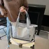 Nova Bolsa de Mão para o Dia a Dia de Grande Capacidade, Bolsa Tote de Tecido de Nylon Liso Simples, Bolsa de Ombro Transversal Casual e Versátil para Mulheres