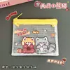 Porta-moedas Gatinho Preto Bolsa de Moedas Transparente de PVC Fofa Bolsa de Armazenamento Portátil de Desenho Animado para Estudante Bolsa para Batom de Gato