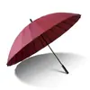 Grande guarda-chuva de alça longa de 24 ossos grande duplo reforçado de grandes dimensões resistente a tempestades de três pessoas guarda-chuva de alça reta atacado LOGO imprimível