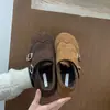 Zapatos Pequeños de Cuero Gamuzado Retro, Mocasines, Zapatos de Mujer, Nuevos Zapatos de Felpa Otoño e Invierno 2025, Zapatos Cálidos de Algodón