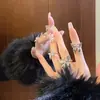Anillo Abierto de Mariposa Líquida para Mujer, Diseño de Nicho Estilo Ins, Minimalista Plegado Estilo Oscuro, Anillo de Lujo Ligero