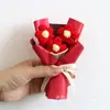 Ramo de Rosas de Hilo Tejido, Ramo de Flores Artificiales de Girasol Mini, Regalo para el Día de San Valentín, Día del Maestro