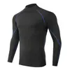 Amazon Venta Caliente Transfronteriza Ajuste Delgado Manga Larga Rayas Fitness Entrenamiento Versátil Hombres Secado Rápido Ropa Estilo Otoño/Invierno
