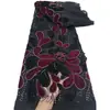 Tejido de malla bordado con lentejuelas florales grandes de color block estilo europeo y americano para vestidos, vestidos de novia, tejido de encaje, terciopelo