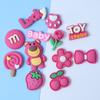 Rojo Rosa Fresa Oso Flor Lazo Resina Accesorios Funda para Teléfono Pata de Oso m Frijol Pegamento Crema DIY Material Rosa