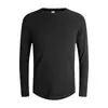 Camiseta de Manga Larga Redonda Fina Transfronteriza para Hombre Otoño Nuevo Pulóver Algodón Running Casual Deportiva Prenda Base para Hombre