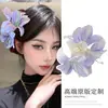 Pinza para el pelo con diseño de flor de lirio morado de ambiente, súper hada, hermosa pinza para el pelo de alta gama con forma de tiburón, accesorios para el cabello
