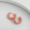 Pendientes de Mujer Japoneses y Coreanos Transfronterizos Aliexpress Rombo Colorido Gota de Aceite de Moda Versátiles Dulces Geométricos