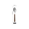 Vajilla de acero inoxidable estilo ins con mango de madera de imitación, cuchillo y tenedor para carne, juego de cuatro piezas, cuchillo y tenedor con veta de madera, cuchara chapada en oro para hotel.