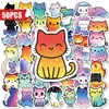 Compra Directa Transfronteriza de 50 Pegatinas Lindas de Gato de Color Degradado, Pegatinas Decorativas Impermeables para Fundas de Teléfono, Cuadernos y Equipaje