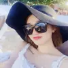Sombreros de Vacaciones de Moda al por Mayor Sombrero de Paja Luffy de Ala Ancha para la Costa Sombrero de Sol Plegable Versátil para Playa de Verano para Mujer