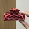 Pinza para el pelo rectangular con estampado en forma de corazón rosa, antideslizante, con forma de cola de caballo, para el pelo, para San Valentín, fiesta, tiburón.