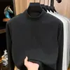 Sudadera de cuello alto medio para hombre con lana y seda, nueva colección otoño/invierno 2026, color liso, casual, cálida, manga larga, capa base