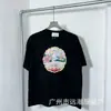 Roupas Masculinas de Manga Longa para Exportação, Fornecimento de Nicho, Novo Modelo Verão 2026, Camiseta de Manga Curta com Estampa do Logo Casablanca para o Verão