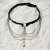 YUE Accesorio de Ropa Decorativo Hueco para Mujer Anillo de Cadena Irregular Colgante Anillo Elástico para Muslo P035
