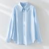 Nova camisa feminina para primavera e verão 25 anos corte tridimensional casual respirável Tencel gola lapela algodão Lyisel feminina