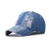 Japonês Feminino Primavera e Outono Distintivo Lavado Denim Buraco Cap Ao Ar Livre Dos Homens Viagem Quente Proteção Solar Boné de Beisebol
