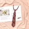 Gravata Xadrez Vermelho Estilo JK Feminina College Uniforme de Camisa Estudante Vermelho Amarante Casual Sem Atrito Acessórios de Amoreira