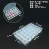 Caja de almacenamiento de escritorio de plástico con rejilla, 10, 15 y 24 botones transparentes, para accesorios de pesca, joyería y cosméticos.