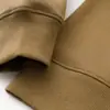 ¡Moca! Sudadera de Cuello Redondo Color Caqui Oscuro de 500g para Hombre, Camiseta Básica Casual Holgada Versátil para Mujer, Sudadera Bordada con Forro Polar