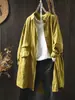 Jaqueta Camisa de Algodão Puro Fio de Algodão Dupla Camada Feminina Manga Longa Comprimento Médio Solta Aparência Emagrecedora Primavera e Outono Estilo Japonês Estilo Cardigan Externo Artístico