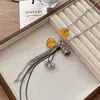 Collar Cuadrado Igual al de la Bloggera para Mujer Piedra Natural Corazón Versátil Gama Alta Diseño de Nicho Colgante Cadena para Suéter