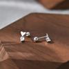 Uñas de amor para mujer, estilo coreano, frescas y dulces, con forma de hueso para la oreja, plata S999, con diamantes, exquisitas, con tornillo C00635