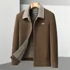 Otoño Invierno Nueva Chaqueta para Hombre Casual de Negocios Solapa Para Hombres de Mediana Edad y Jóvenes Acolchada Engrosada Chaqueta de Lana Ropa de Abrigo para Hombre